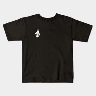 Peace Sign Skeleton Hand Kids T-Shirt